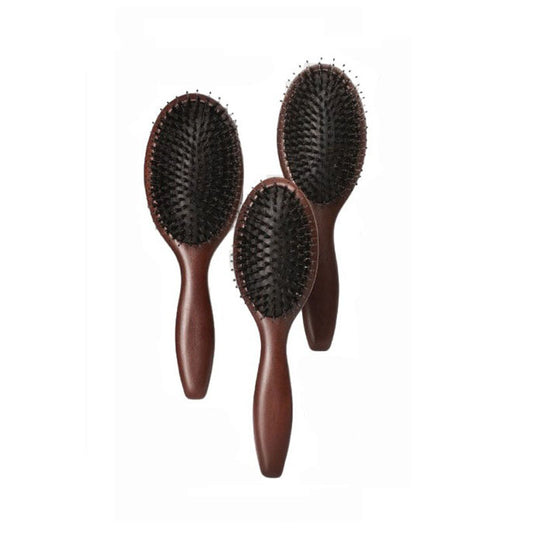Personalized-Vintage color Wooden handle airbag brush boar bristle hair massage brush beard brush barber comb wholesale