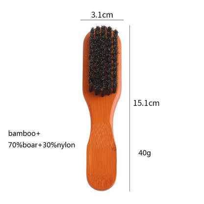 Personalized Boar Bristle Brush: bamboo Wood, Beard & Pet Grooming two sides bristle barber tool beauty makeup wholesale