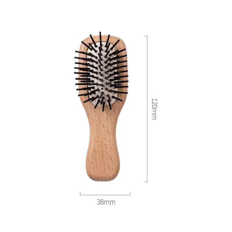 Personalized-Mini Wooden handle air cushion brush hair massage brush beard brush barber comb wholesale