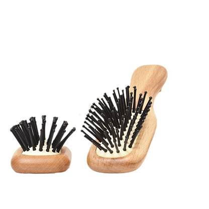 Personalized-Mini Wooden handle air cushion brush hair massage brush beard brush barber comb wholesale