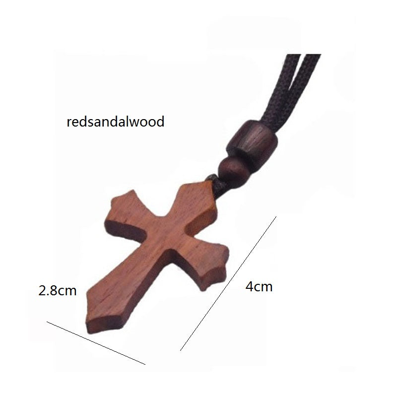 Personalized logo/name-Natural wood cross Jesus Cross necklace bracelet keychain wholesale