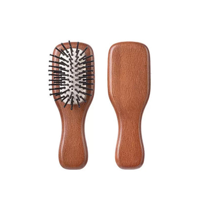 Personalized-Mini Wooden handle air cushion brush hair massage brush beard brush barber comb wholesale
