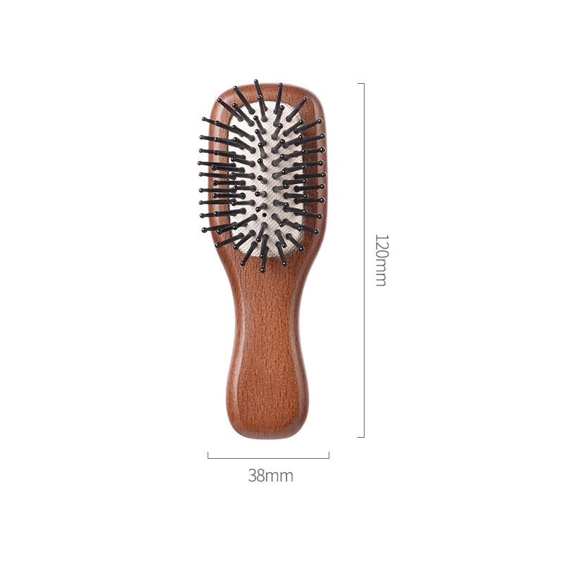 Personalized-Mini Wooden handle air cushion brush hair massage brush beard brush barber comb wholesale