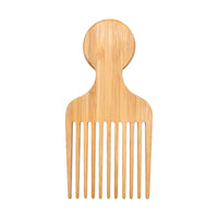 Customize Logo-Handmade bamboo Wooden Comb Wide Tooth Beard Care Comb Fork Comb Afro Comb Pick comb