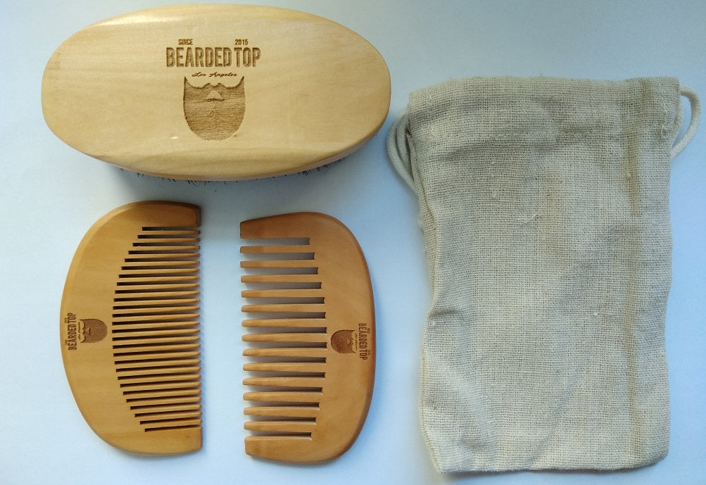 25sets beard comb+brush+bag