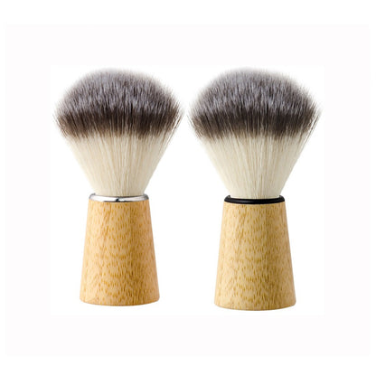 Customize logo-Bamboo handle Nylon head shaving brushes Beard Grooming Tool makeup brush