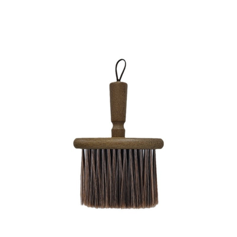 Personalized Engrave Logo-High quality vintage color wood handle barber brush hair brush coffee clean brush clean brush wholesale