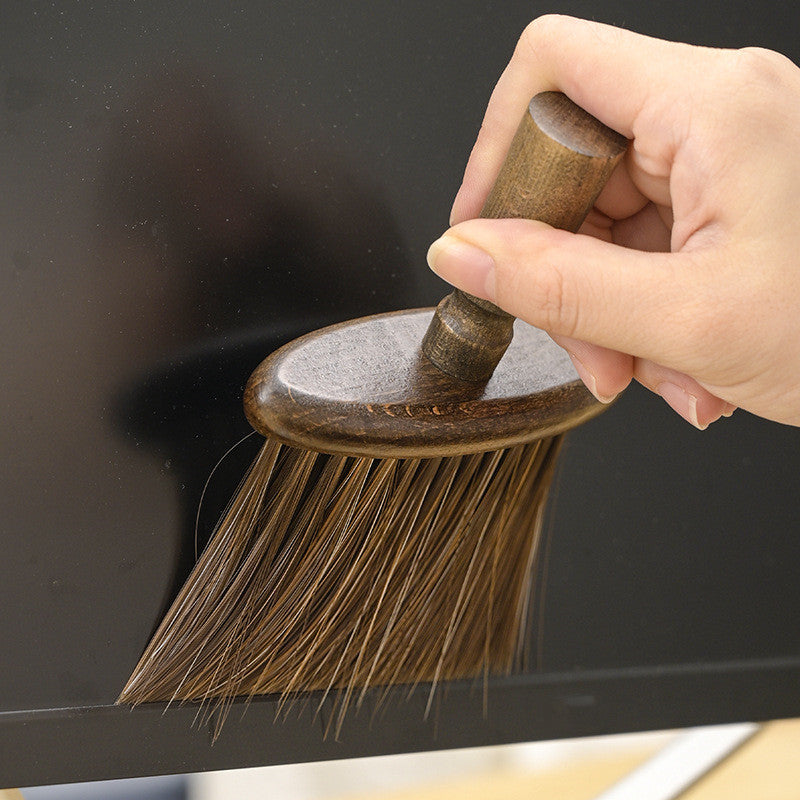 Personalized Engrave Logo-High quality vintage color wood handle barber brush hair brush coffee clean brush clean brush wholesale