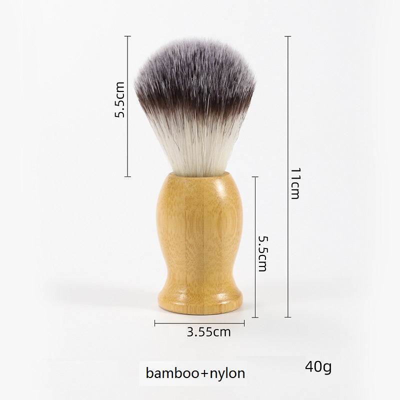 Personalized Customize logo-Natural bamboo handle Nylon shaving brushes Badger hair Beard care wholesale