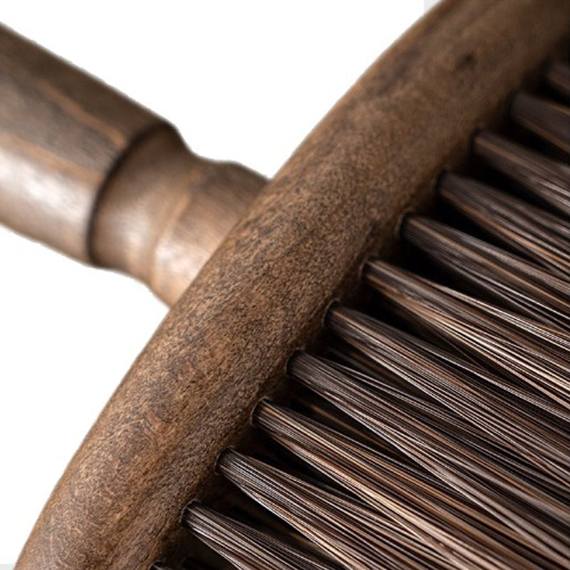 Personalized Engrave Logo-High quality vintage color wood handle barber brush hair brush coffee clean brush clean brush wholesale
