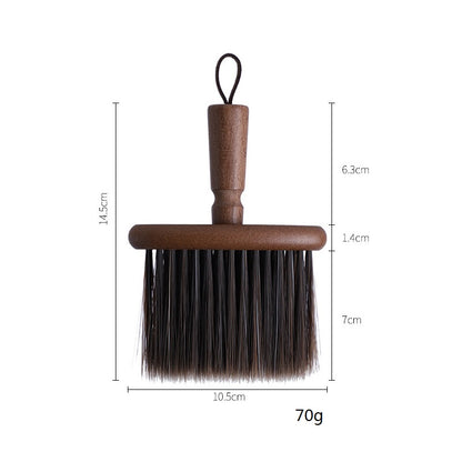 Personalized Engrave Logo-High quality vintage color wood handle barber brush hair brush coffee clean brush clean brush wholesale