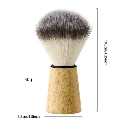Customize logo-Bamboo handle Nylon head shaving brushes Beard Grooming Tool makeup brush