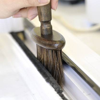 Personalized Engrave Logo-High quality vintage color wood handle barber brush hair brush coffee clean brush clean brush wholesale