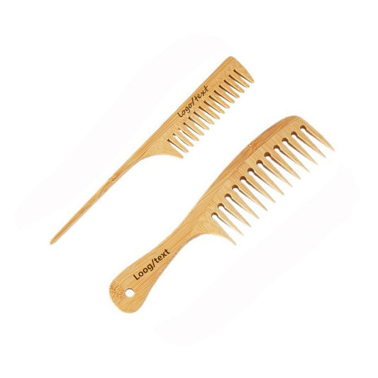 Personalized Bamboo Wide Tooth Comb, Afro Pick, Custom Laser Engraved father's gift