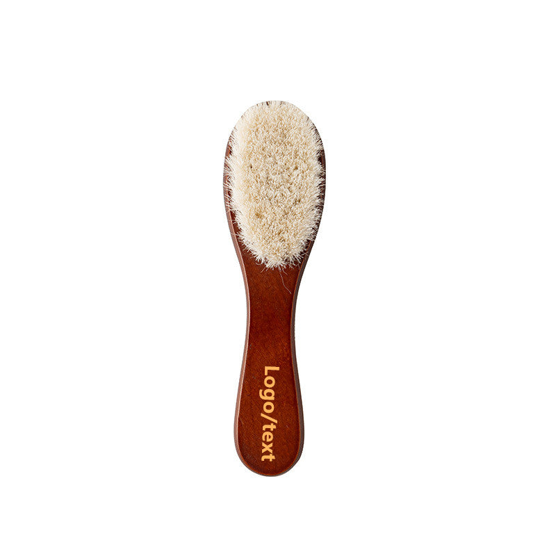 Customize Logo-Handmade beech wood baby hair care brush woolen brush wooden comb body brush set（副本）