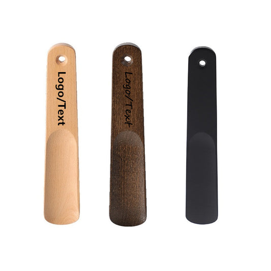 Engrave logo-High quality Beech Wood shoe horn shoeshorn kid's shoe horns wholesale 20cm