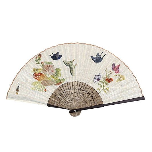 Personalized Engrave Logo-vintage elegant Bamboo Folding Fans, Minimalist Hand Fan for Wedding, Pocket Fan for Eco Friendly Travel, Natural Accessory for Meditation Zen, Gift wholesale