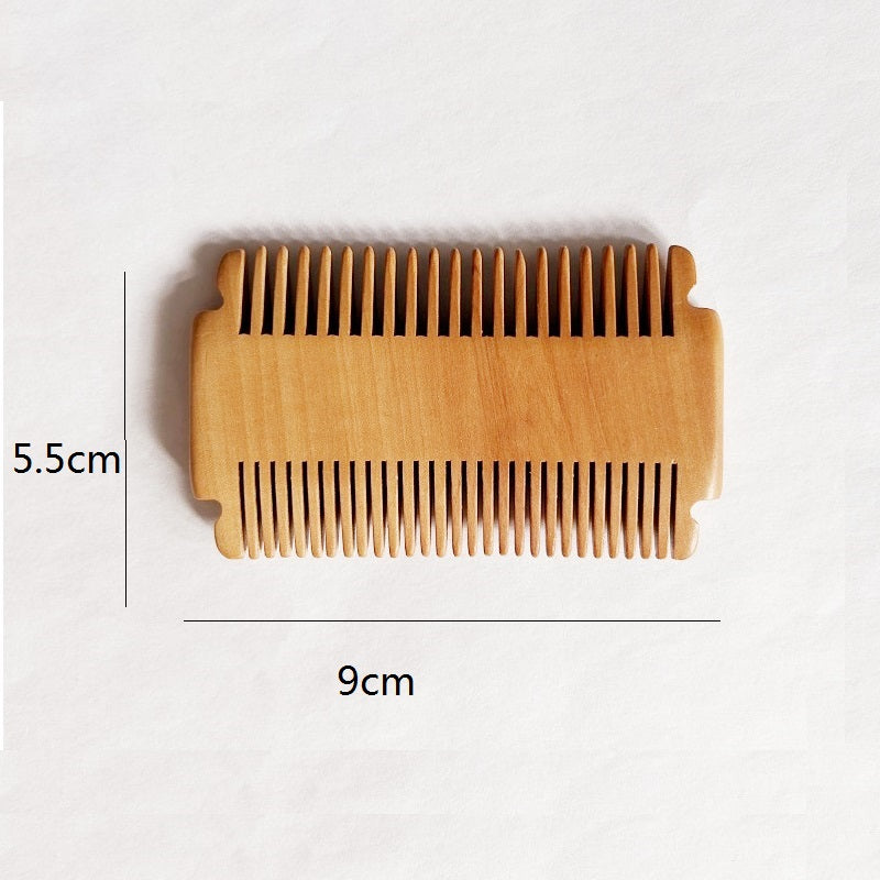 Engrave logo-Peach wood comb fine/wide tooth beard hair care grooming barber comb