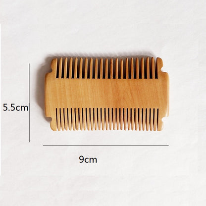 Engrave logo-Peach wood comb fine/wide tooth beard hair care grooming barber comb