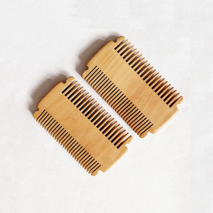 Engrave logo-Peach wood comb fine/wide tooth beard hair care grooming barber comb