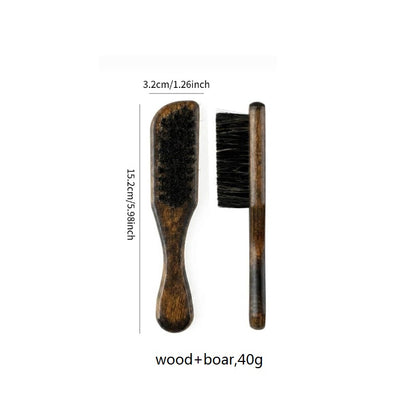 Engrave logo-Vintage style beard brush beech wood boar bristle brush barber brush clean brush grooming（副本）