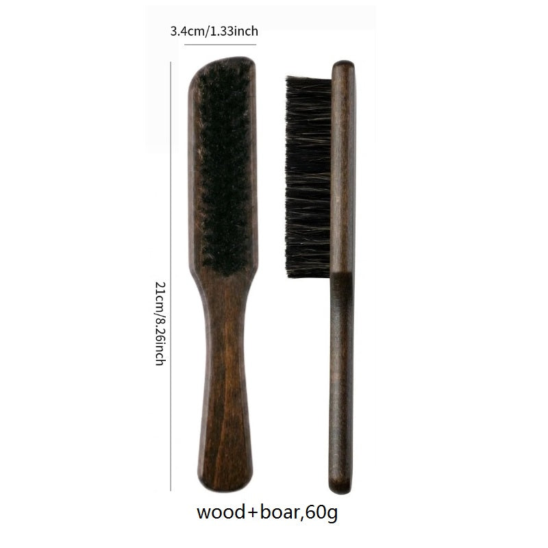 Engrave logo-Vintage style beard brush beech wood boar bristle brush barber brush clean brush grooming（副本）