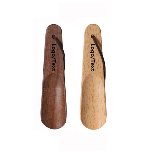 Engrave logo-High quality Beech Wood shoe horn shoeshorn kid's shoe horns wholesale 14.5cm