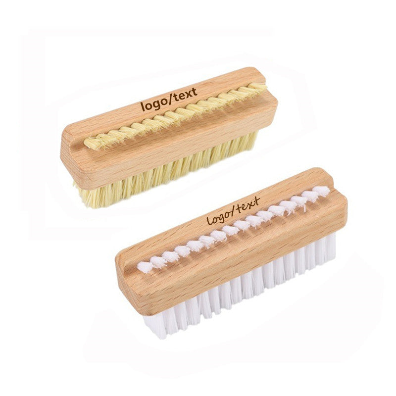 Personalized beech wood Nail Brush: Vegan Sisal Bristles, Custom Logo beauty women makeup gift-hard-wholesale