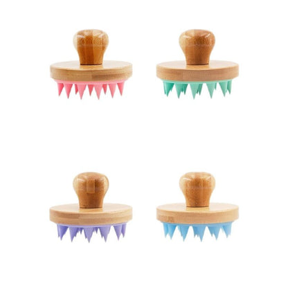 Engrave logo-Bamboo handle silicone brush wash hair massage body brush bath shower tool wholesale