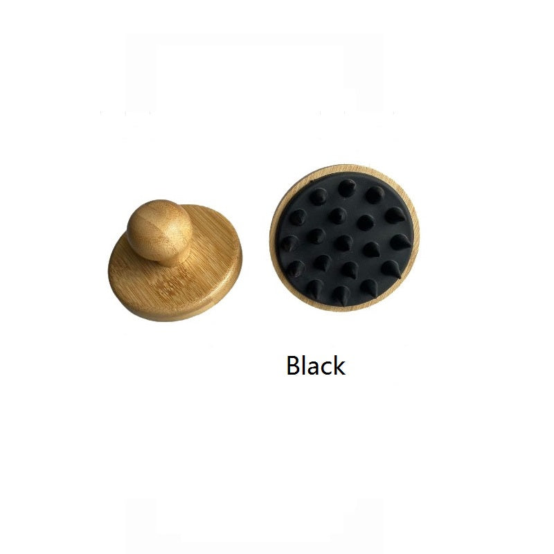 Engrave logo-Bamboo handle silicone brush wash hair massage body brush bath shower tool wholesale