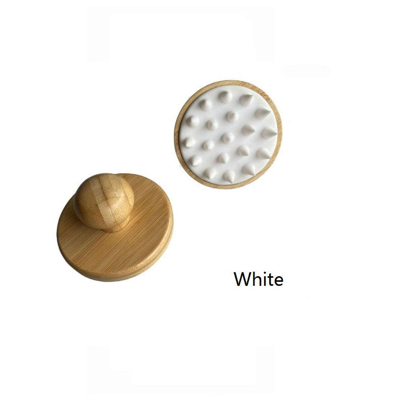 Engrave logo-Bamboo handle silicone brush wash hair massage body brush bath shower tool wholesale