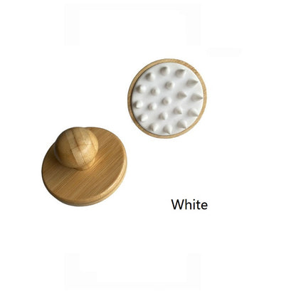 Engrave logo-Bamboo handle silicone brush wash hair massage body brush bath shower tool wholesale