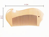 Custom LOGO-Peach Wood fish shape Fine Tooth comb Beard Care Combs Wooden Comb