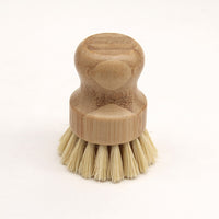 Engrave logo-Bmaboo handle dish wash brush palm head sisal head brush pans brush