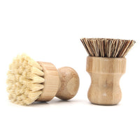 Engrave logo-Bmaboo handle dish wash brush palm head sisal head brush pans brush