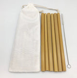 Customize Logo-6pcs Sustainable Bamboo Drinking Straws Organic Party Straws With Cleaner Tools