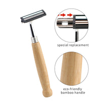 Engave logo-Natural bamboo Handle Razor ABS head Hotel Razor Men Beard shaving