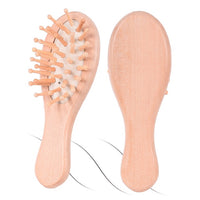 Customize Logo-Mini airbag brush wood handle massage hair comb makeup tool pocket brush