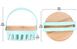 Engrave logo-Bamboo handle silica gel head hair brush massage brush wholesale