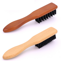Engrave logo-Nylon beard brush Beech wood handle brush wholesale