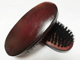 Engrave logo-Dark red Wood handle boar bristle brush for men beard care grooming tool