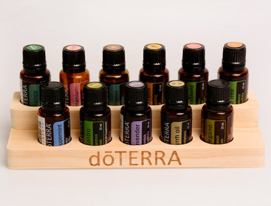 Customize Logo-Handmade Display stand pine wood essential oil box 11 grids Hanger Rack Storage box