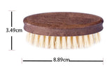 Compact Size Pocket Brush for Beard Facial Hair MOQ 100 PCS Customized LOGO Wood Handle with Natural Plant Fiber Bristles