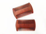 Customized LOGO-Dual Action RedSandalwood Wood Beard Comb Dual Sided Men