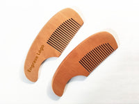 Customize Your Logo-Peach wood fine tooth combs for men beard women hair pocket size brush