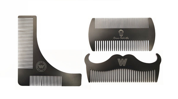Customized Logo-Black stainless steel comb metal comb pocket size for beard and hair care