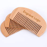 Customize Logo Combs-Beech Wood Fine Tooth Comb Beard Comb Pocket Size Comb Hair Brush