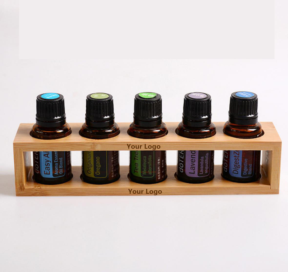 Customize Logo-Handmade Display stand bamboo essential oil box 5 grids ...