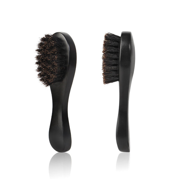 Engrave logo-Black beard brush wood handle boar bristle brush for men beard care