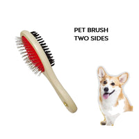 Engrave Logo-Pet Comb Wooden Handle steel tooth nylon tooth comb for dog and cat care brush